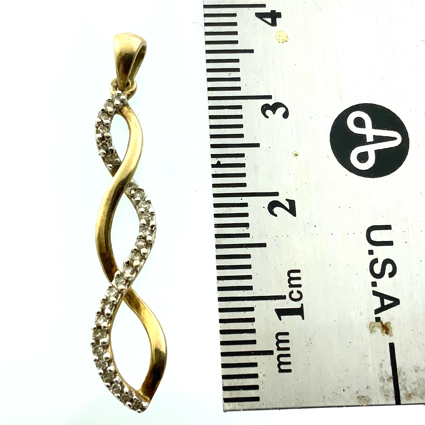 10K Yellow Gold DNA Spiral Twist Pendant Charm JWBR AU077