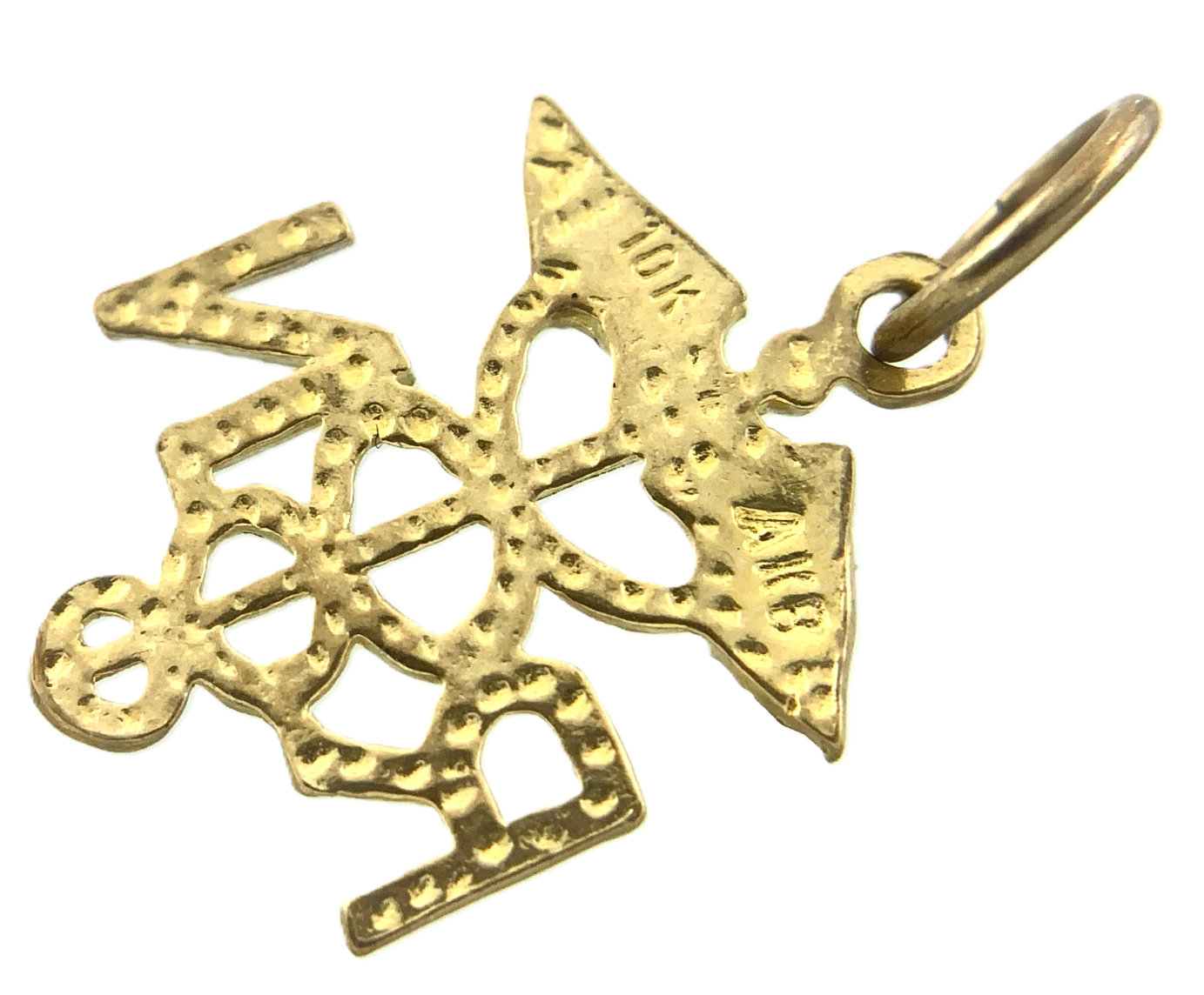10K Yellow Gold Caduceus Pendant RN Registered Nurse Charm AU085