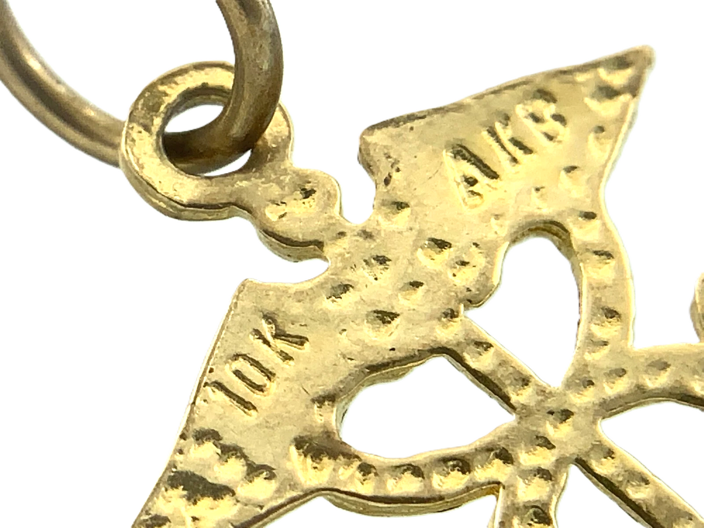 10K Yellow Gold Caduceus Pendant RN Registered Nurse Charm AU085