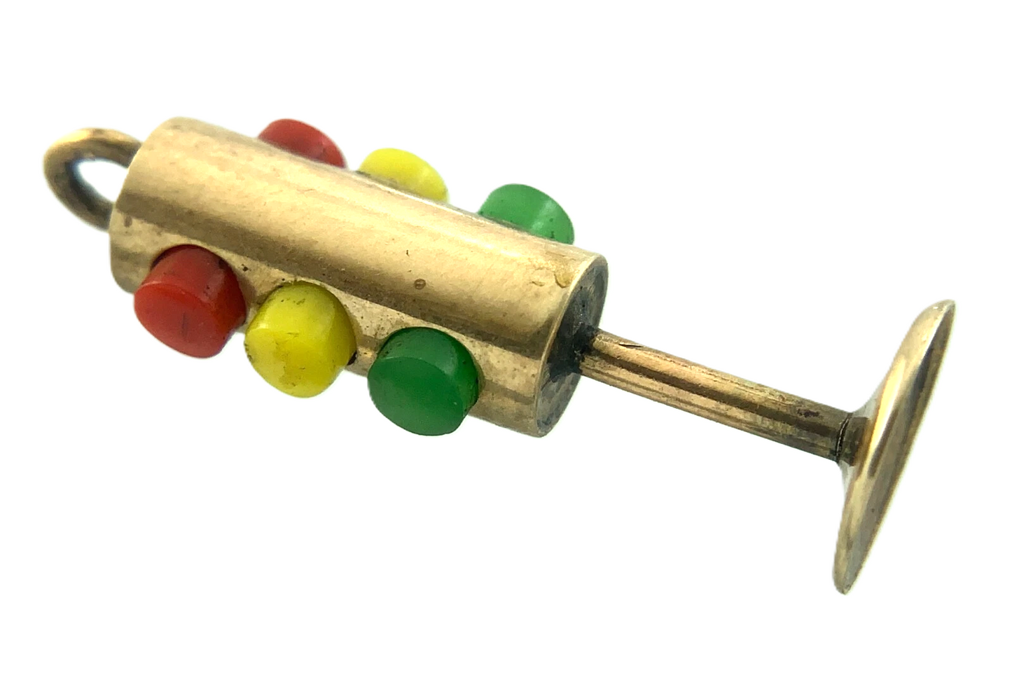 9K Yellow Gold Traffic Light Pendant Charm Tested AU087