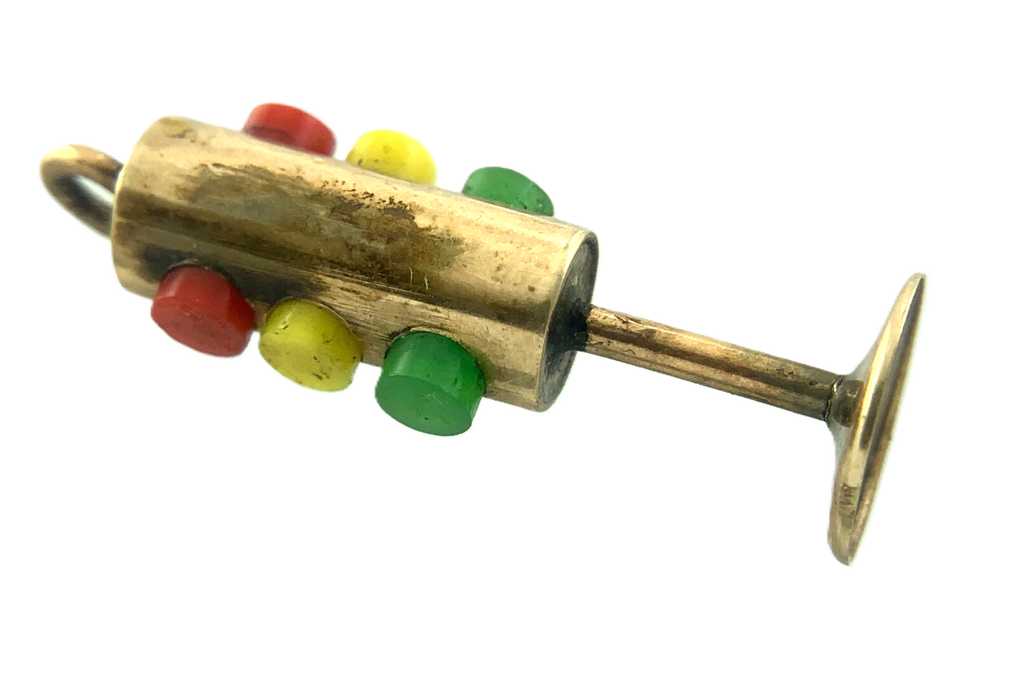 9K Yellow Gold Traffic Light Pendant Charm Tested AU087