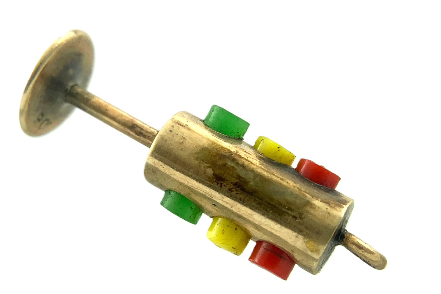 9K Yellow Gold Traffic Light Pendant Charm Tested AU087