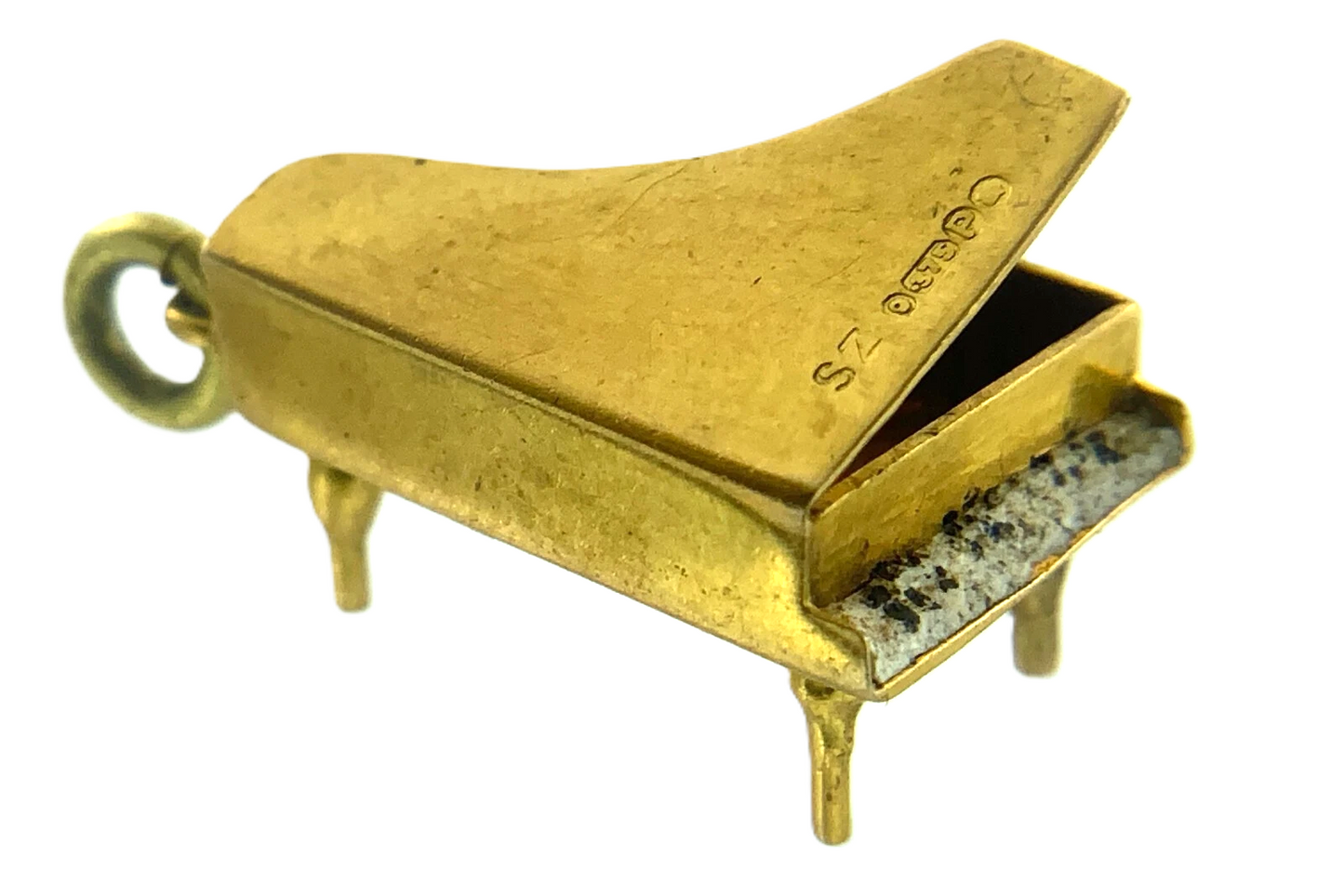 9K Yellow Gold Grand Piano Pendant Charm Tested AU088