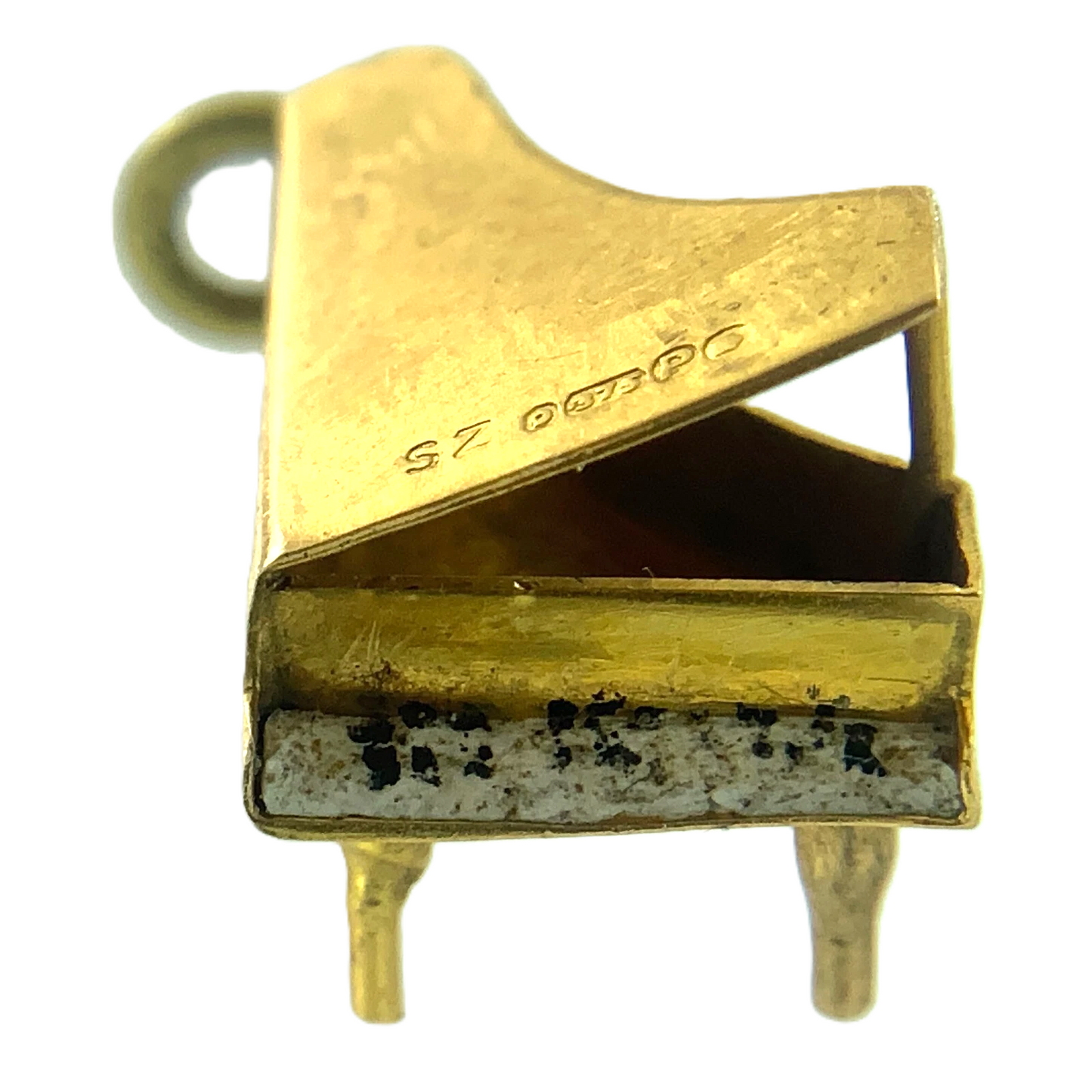 9K Yellow Gold Grand Piano Pendant Charm Tested AU088