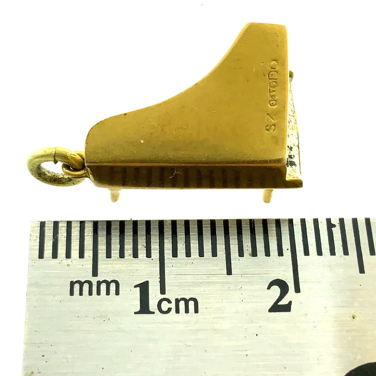 9K Yellow Gold Grand Piano Pendant Charm Tested AU088