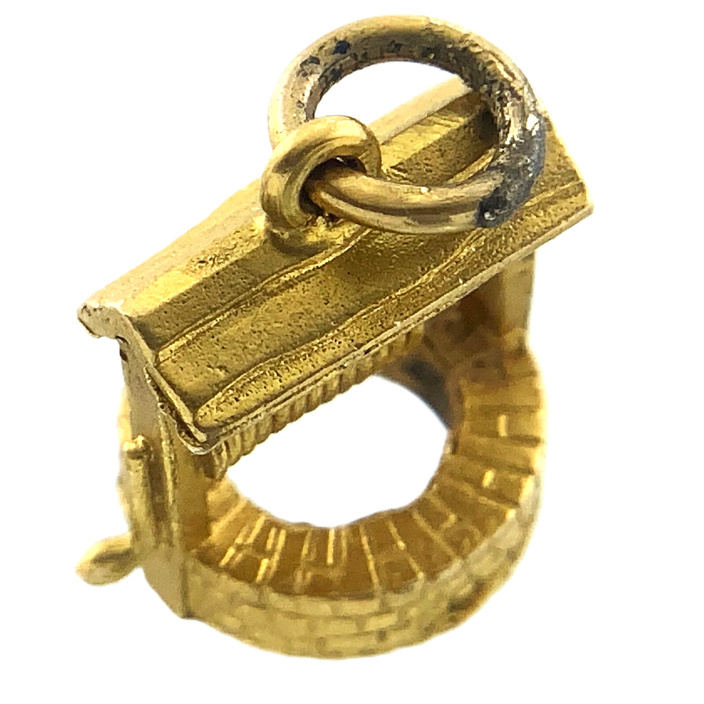 9K Yellow Gold Wishing Well Pendant Charm Tested AU092