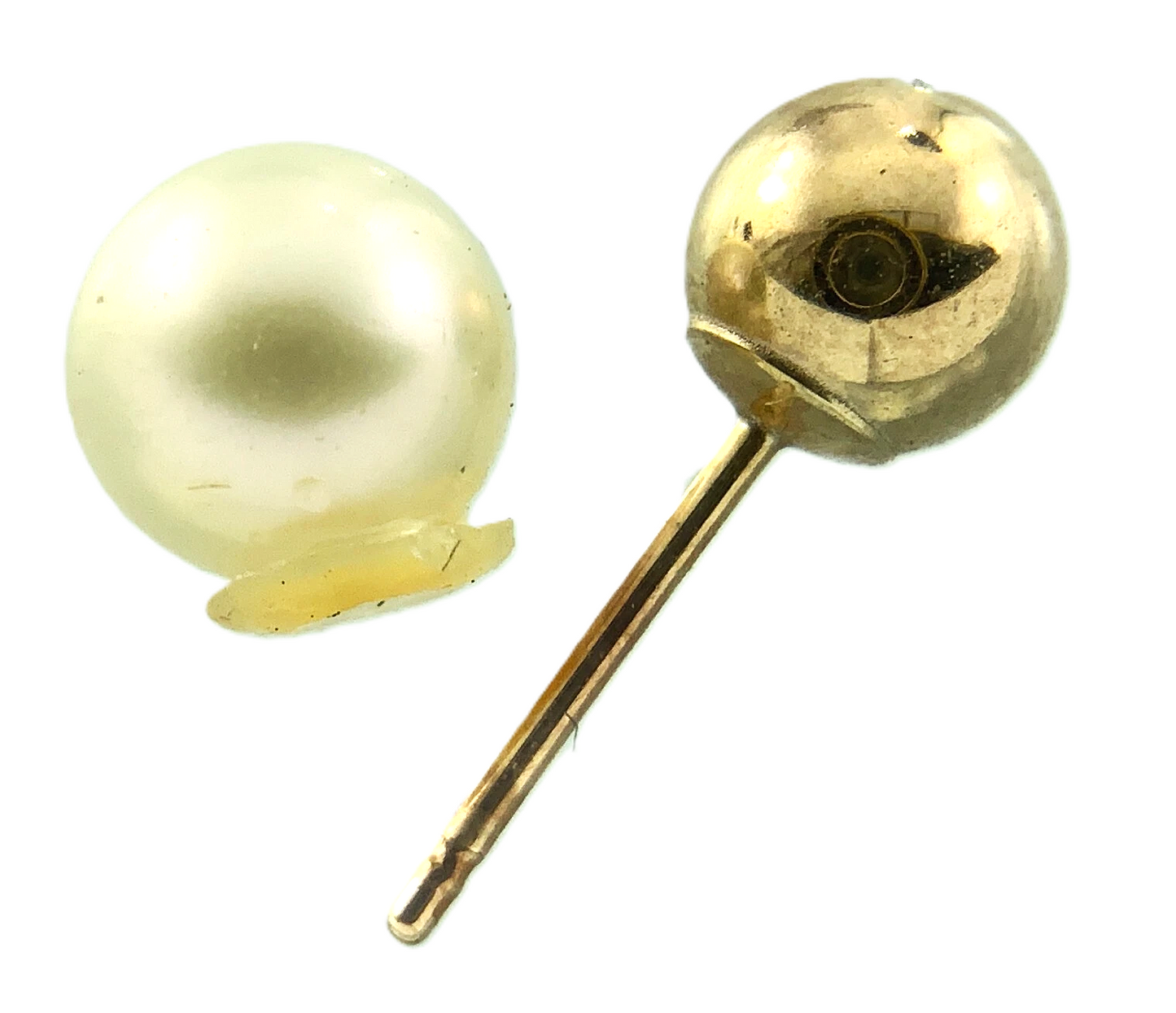 10K Gold Fresh Water Pearl Reversible Stud Earrings Made in Canada AU099