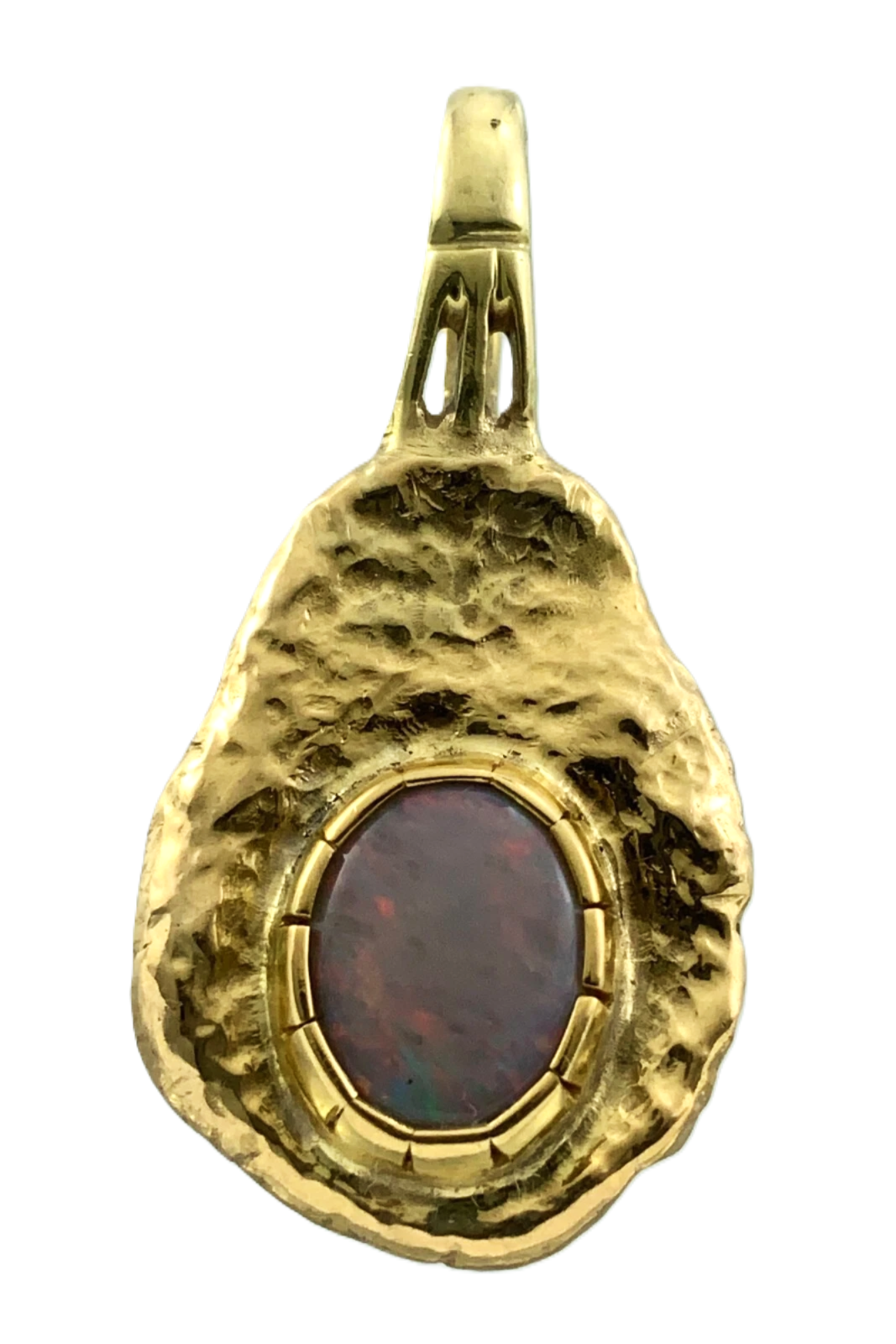 10K Yellow Gold Opal Pendant Beautiful October Birth Stone AU109