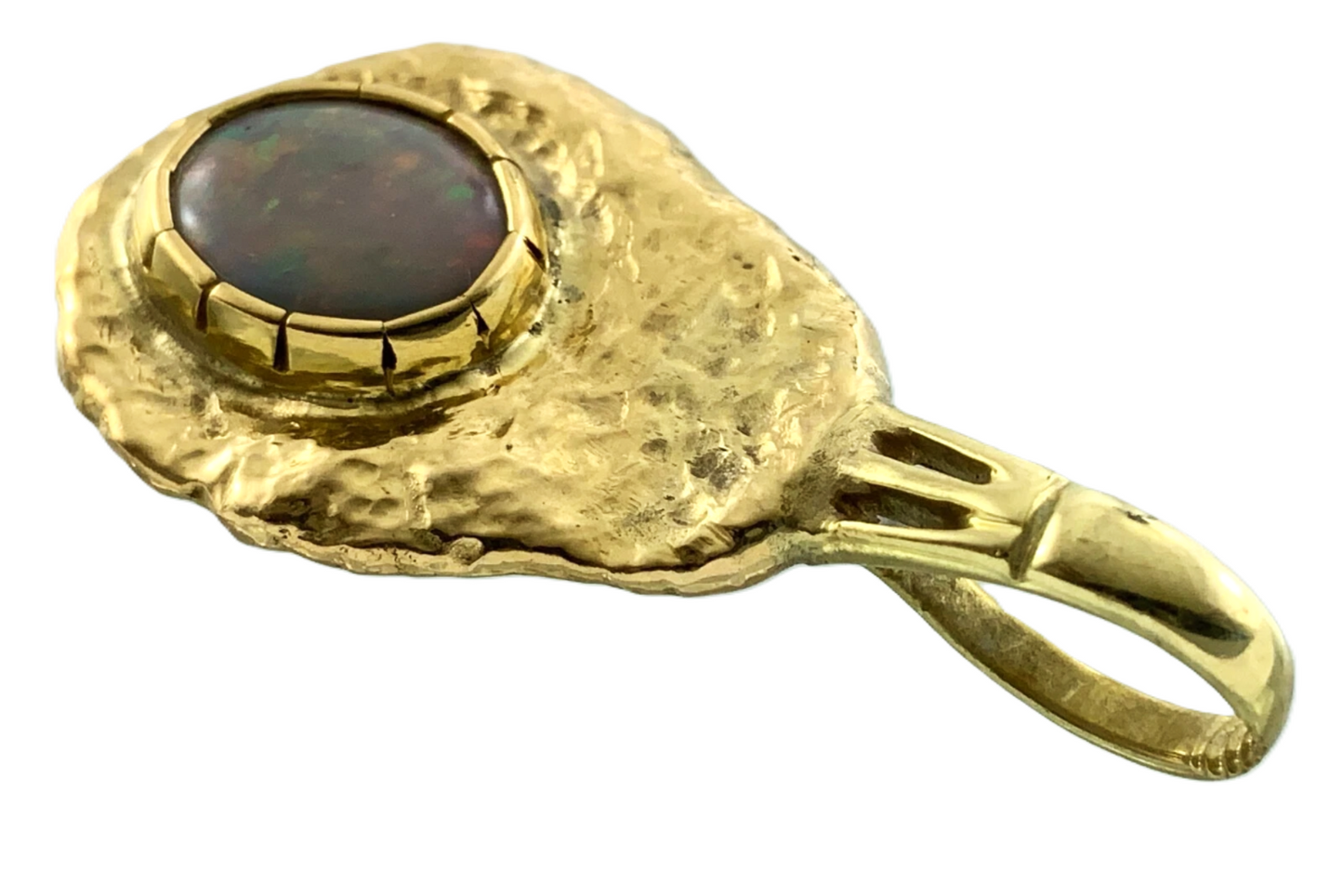 10K Yellow Gold Opal Pendant Beautiful October Birth Stone AU109