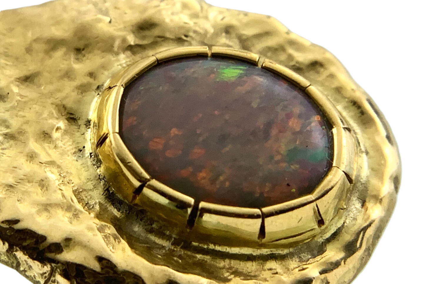 10K Yellow Gold Opal Pendant Beautiful October Birth Stone AU109