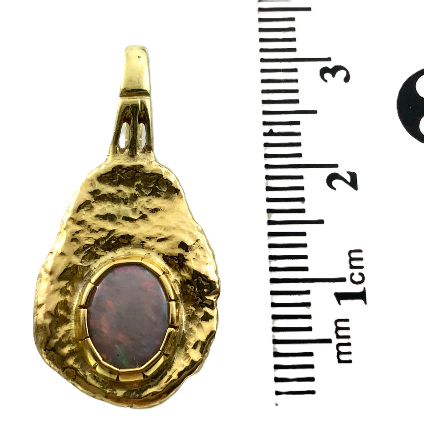 10K Yellow Gold Opal Pendant Beautiful October Birth Stone AU109