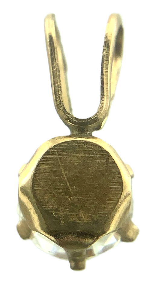 10K Yellow Gold Solitaire Necklace Pendant Rabbit Ear AU119