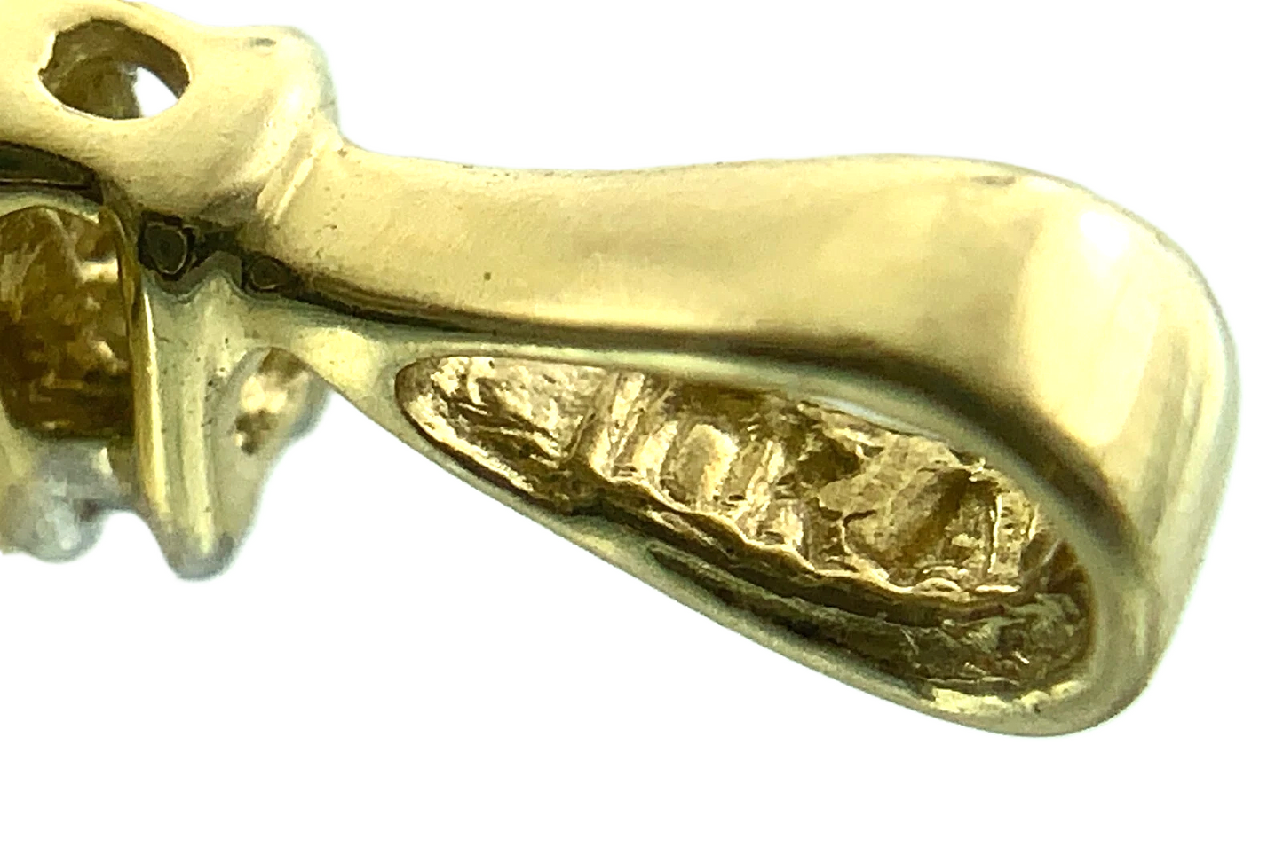 10K Yellow Gold Green Gemstone and Diamond Solitaire Pendant Charm AU129