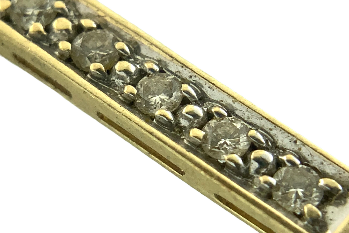 14K Yellow Gold Diamond Cross Pendant Elegant Religious Charm AU142