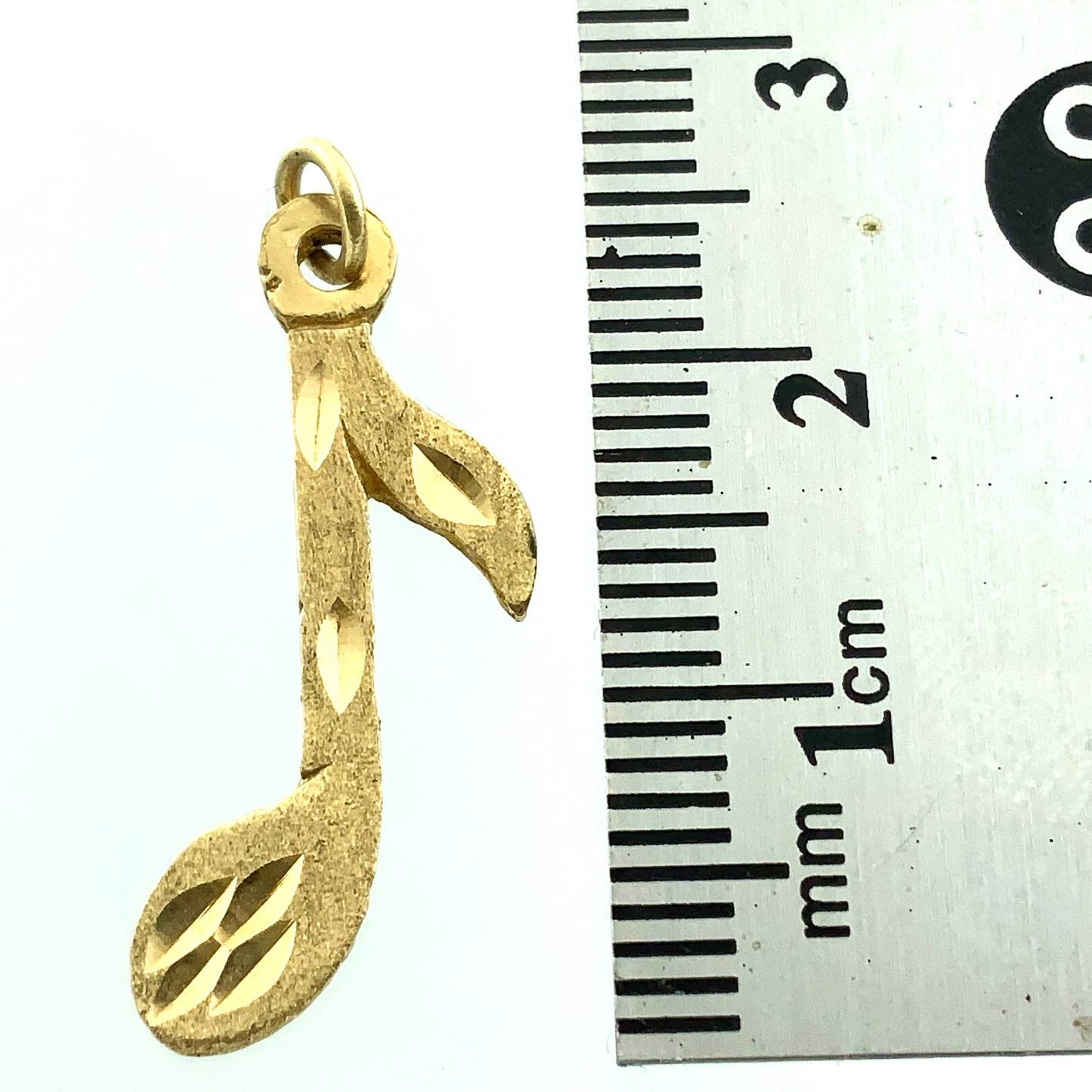 10K Yellow Gold Music Note Pendant Eighth Note Charm AU144