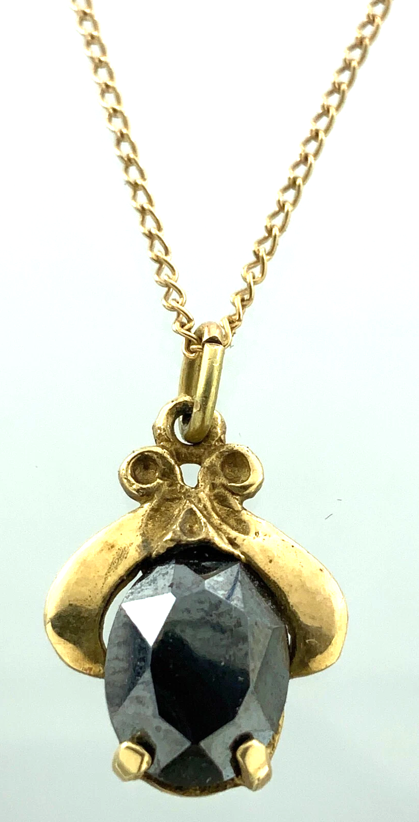 10K Yellow Gold Black Alaskan Diamond Pendant ECCO Necklace Gold Chain AU155