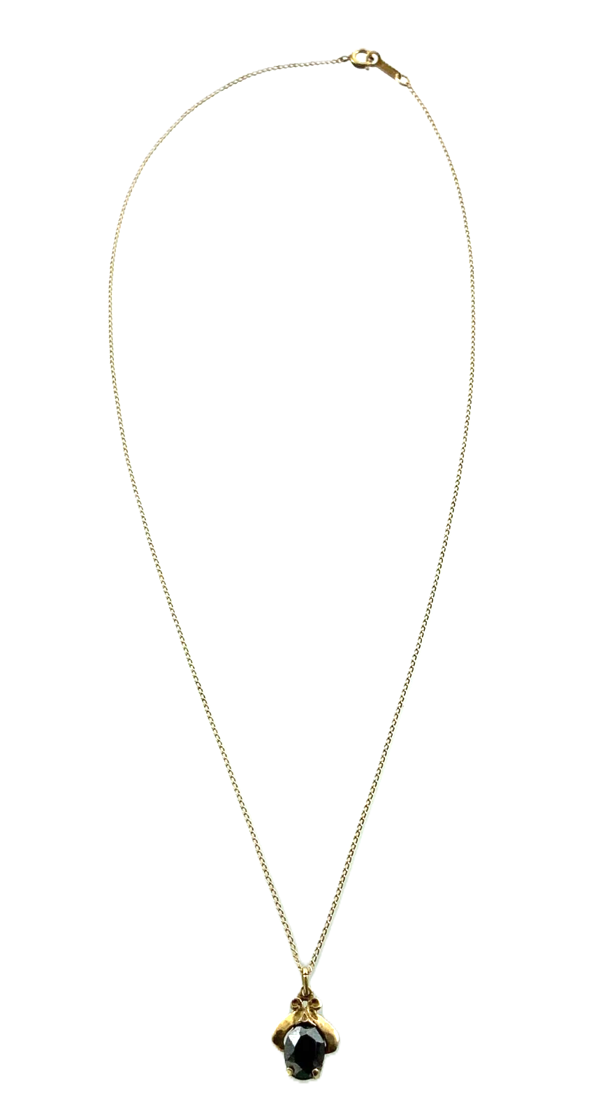 10K Yellow Gold Black Alaskan Diamond Pendant ECCO Necklace Gold Chain AU155