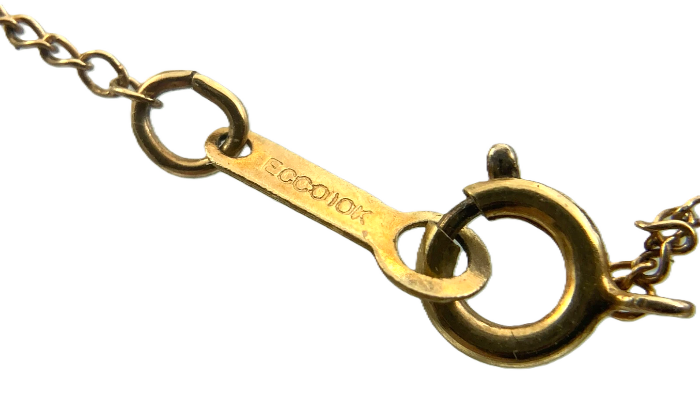 10K Yellow Gold Black Alaskan Diamond Pendant ECCO Necklace Gold Chain AU155