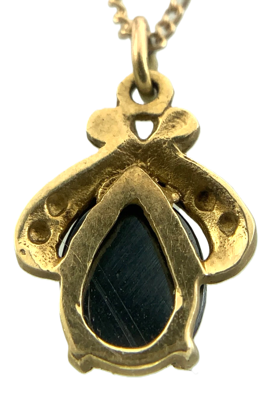 10K Yellow Gold Black Alaskan Diamond Pendant ECCO Necklace Gold Chain AU155