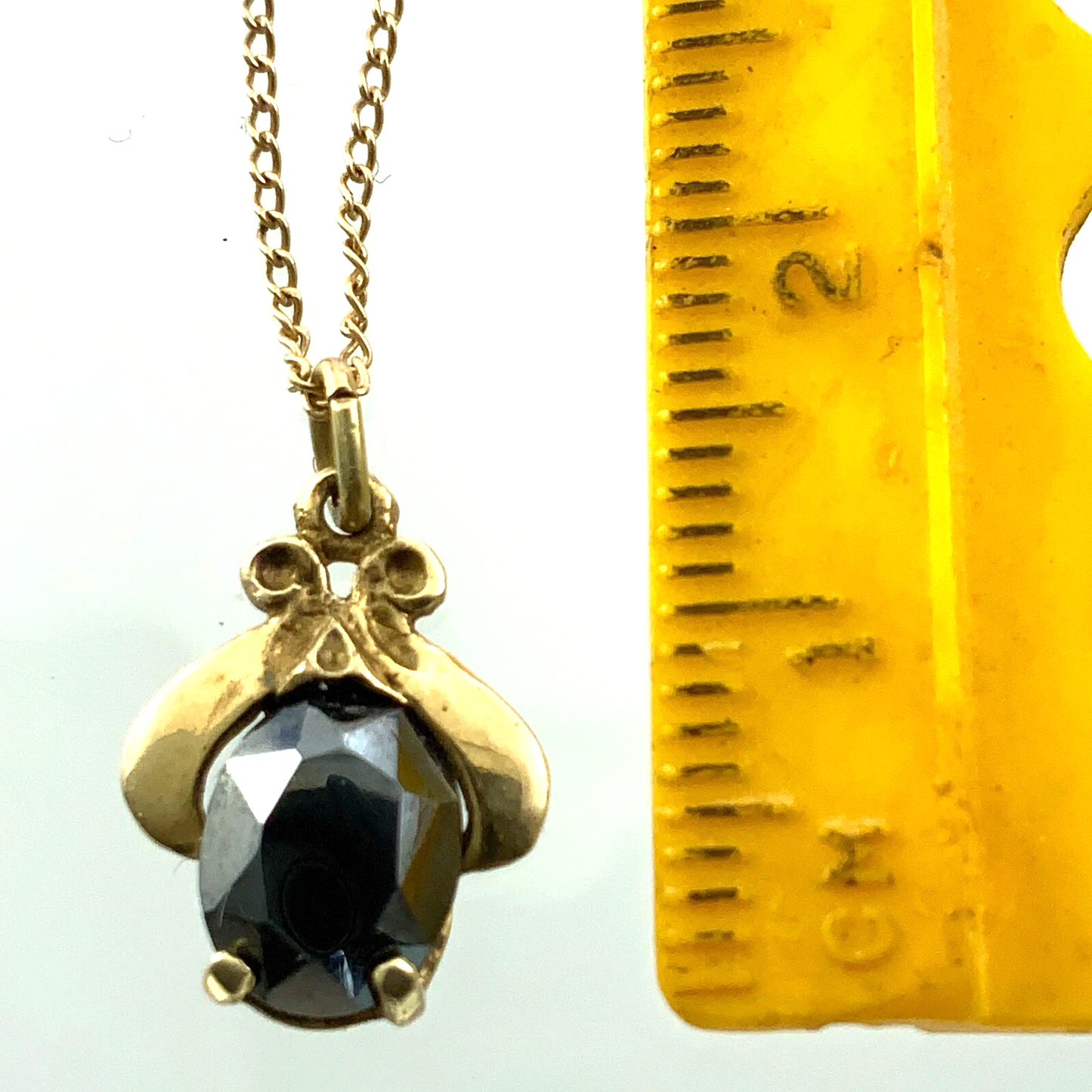 10K Yellow Gold Black Alaskan Diamond Pendant ECCO Necklace Gold Chain AU155