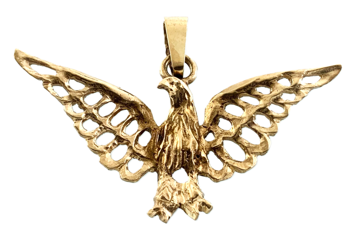 10K Yellow Gold Flying Eagle Pendant AU164
