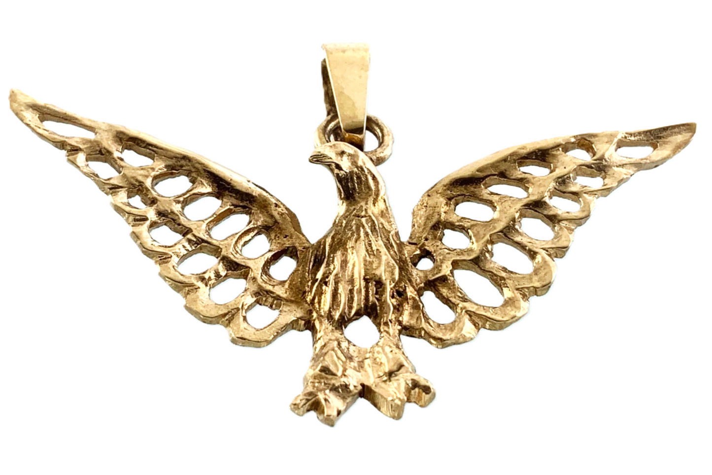 10K Yellow Gold Flying Eagle Pendant AU164