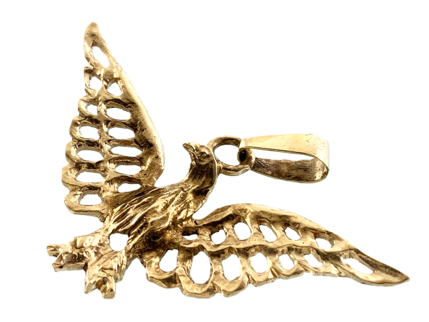 10K Yellow Gold Flying Eagle Pendant AU164
