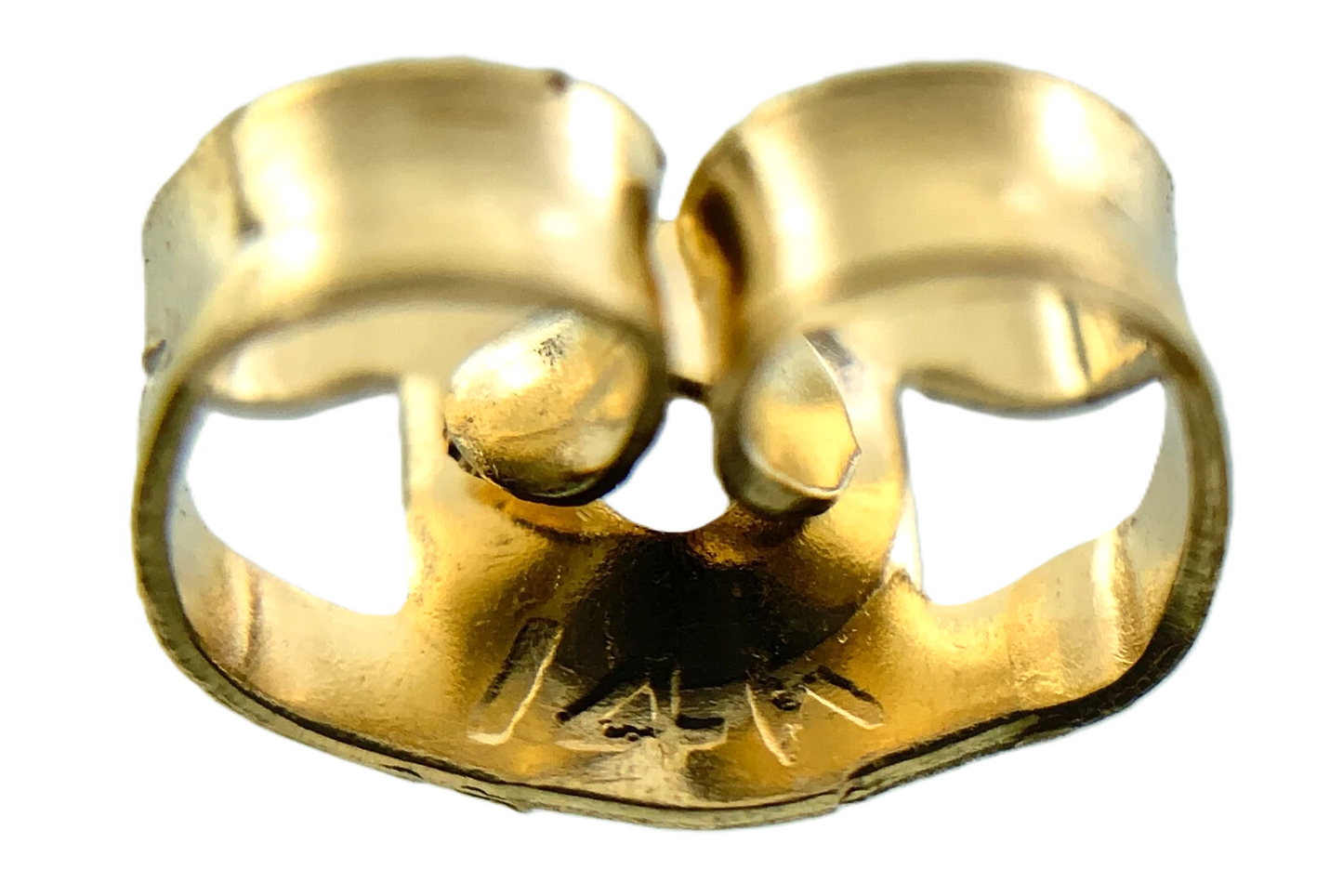 14K Yellow Gold Opal Drop Earrings Solitaire Scalloped Edge AU166