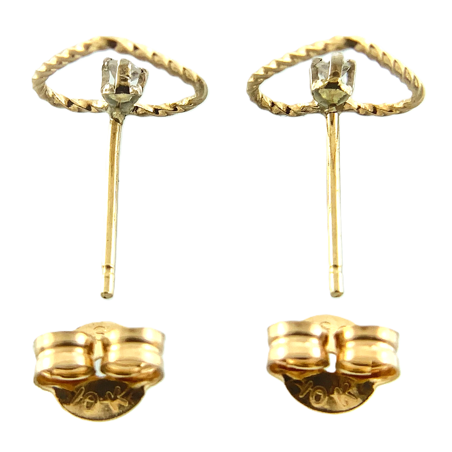 10K Yellow Gold Beautiful Heart Stud Earrings AU177