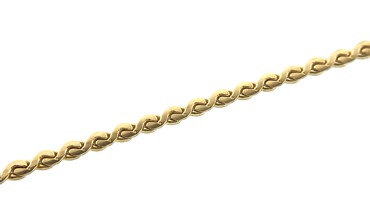 14K Yellow Gold Tested Flower Pendant and S Link Chain Necklace ECCO AU181