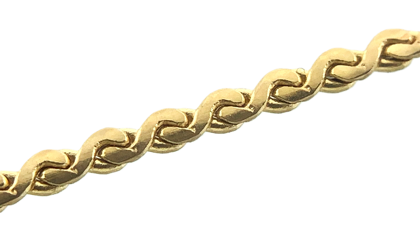 14K Yellow Gold Tested Flower Pendant and S Link Chain Necklace ECCO AU181