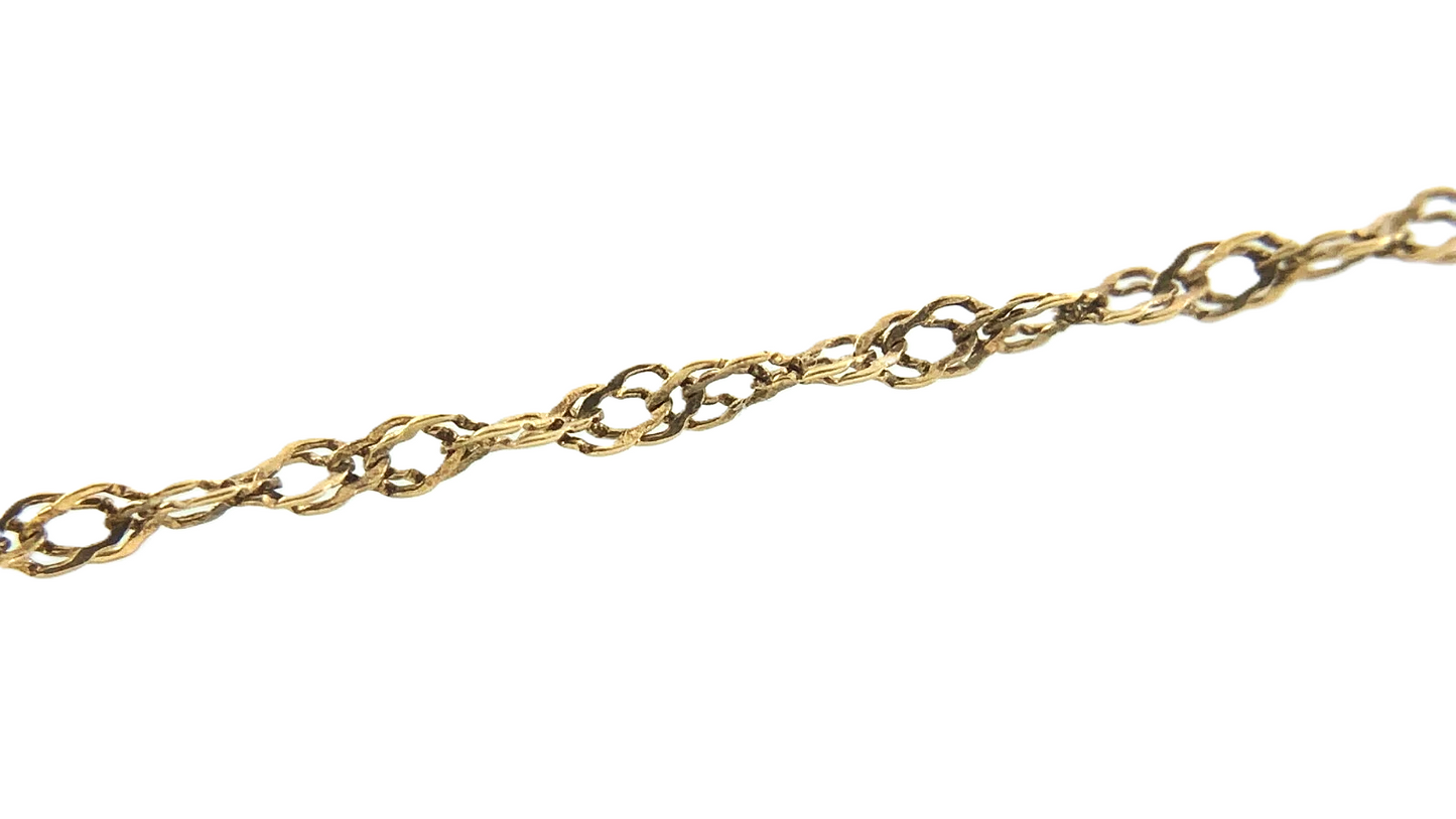 10K Yellow Gold Chain Intricate Textured Rope Chain 18.75 in x 1 mm AU183