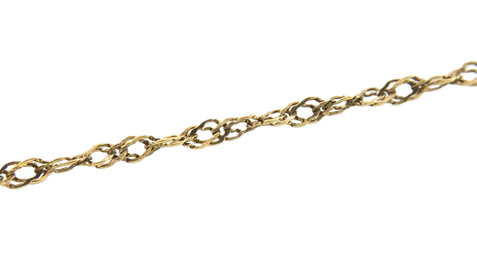 10K Yellow Gold Chain Intricate Textured Rope Chain 18.75 in x 1 mm AU183