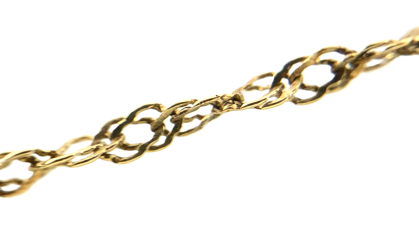 10K Yellow Gold Chain Intricate Textured Rope Chain 18.75 in x 1 mm AU183