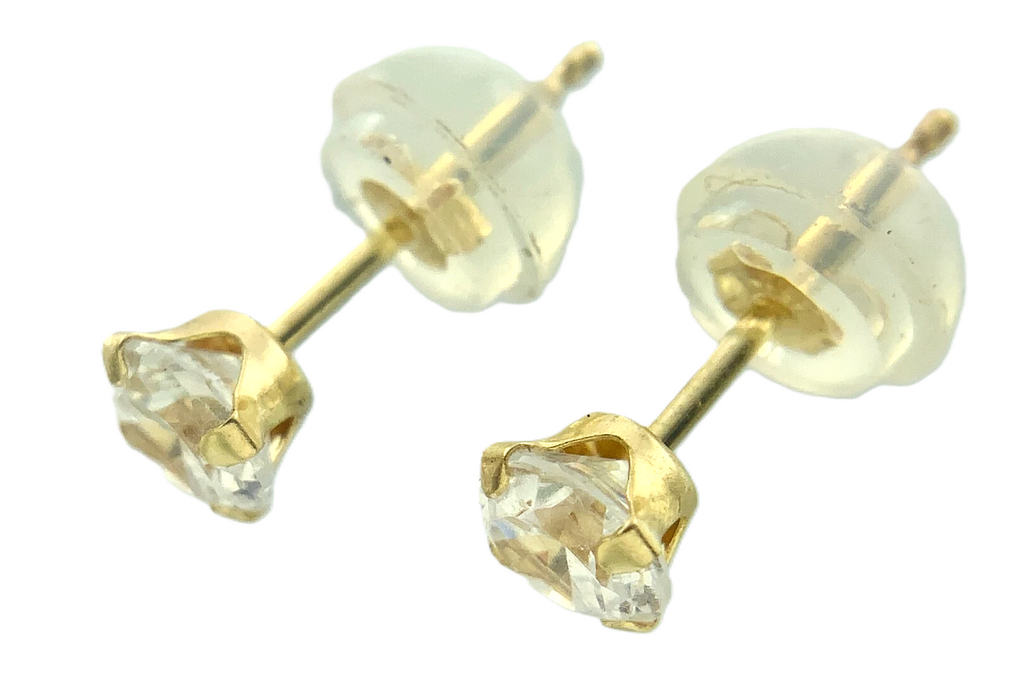 14K Yellow Gold Cubic Zirconia Stud Earrings Canada AU189