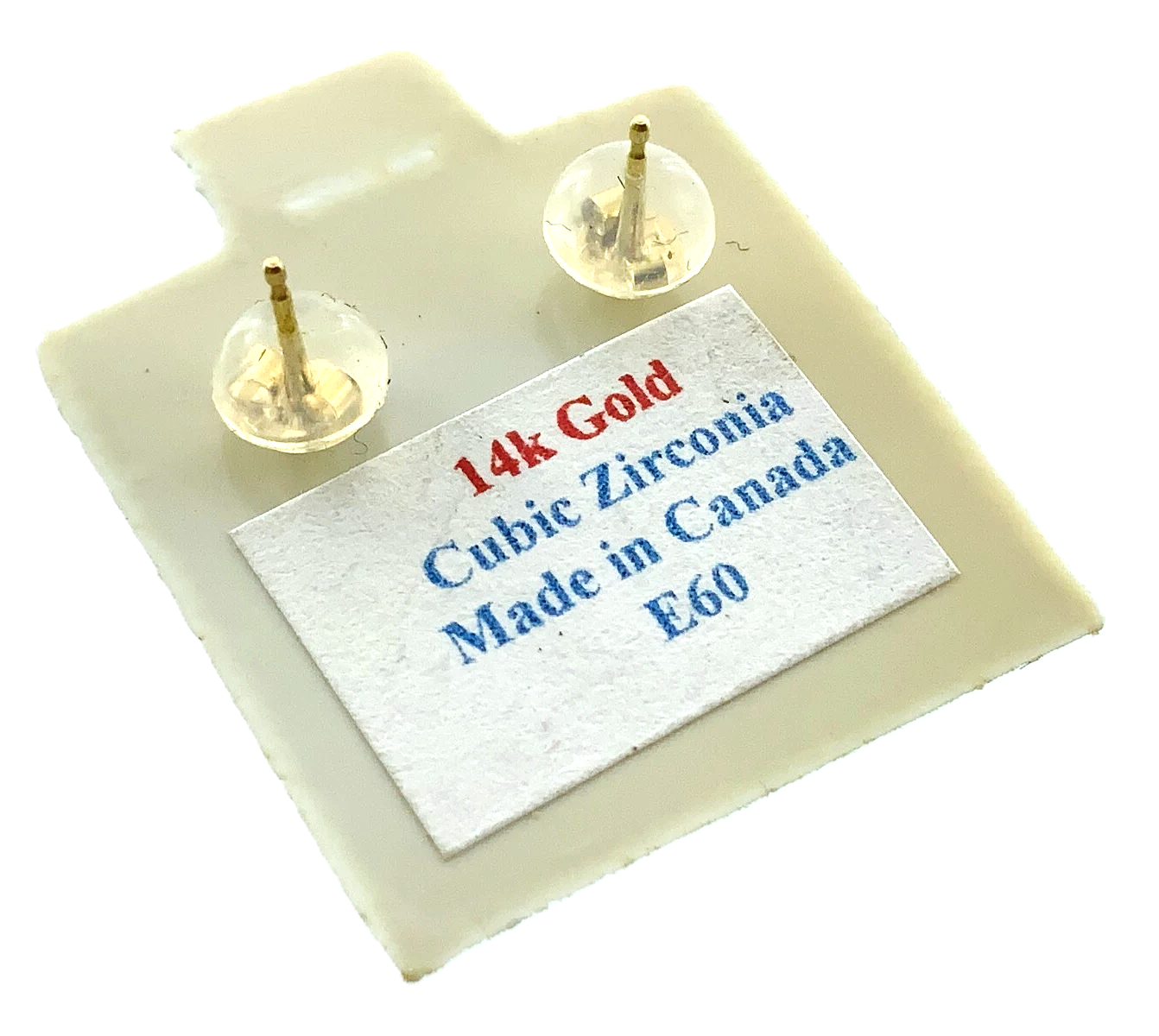 14K Yellow Gold Cubic Zirconia Stud Earrings Canada AU189