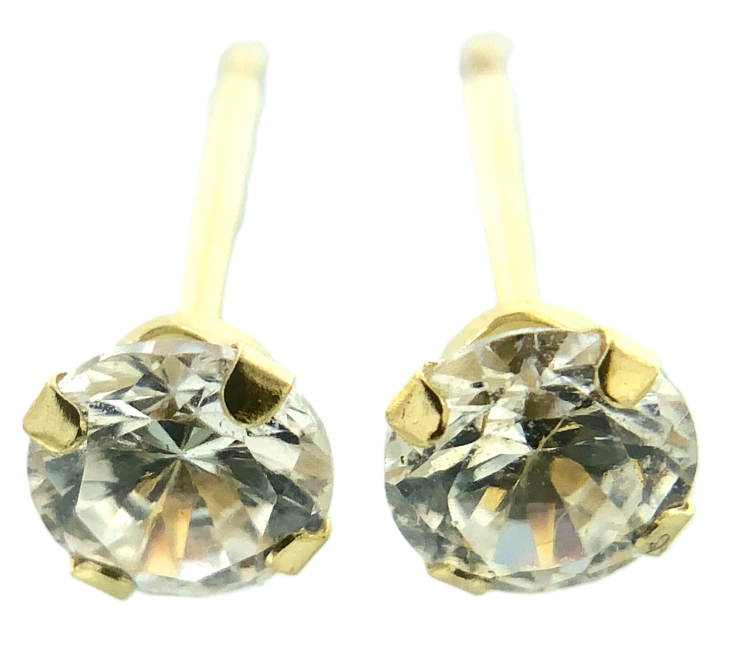 14K Yellow Gold Cubic Zirconia Stud Earrings Canada AU189
