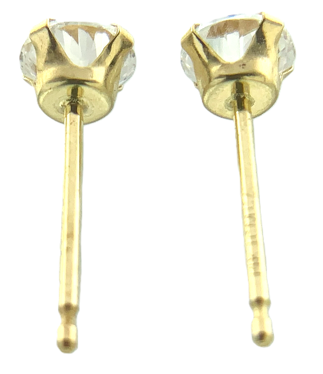 14K Yellow Gold Cubic Zirconia Stud Earrings Canada AU189