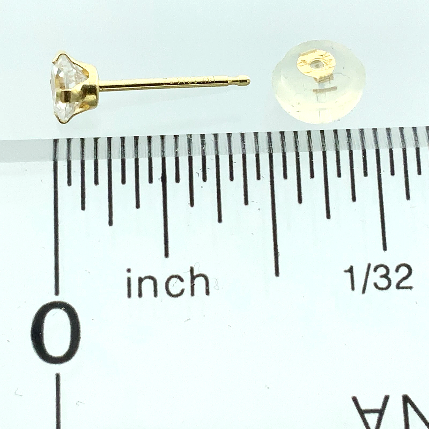 14K Yellow Gold Cubic Zirconia Stud Earrings Canada AU189