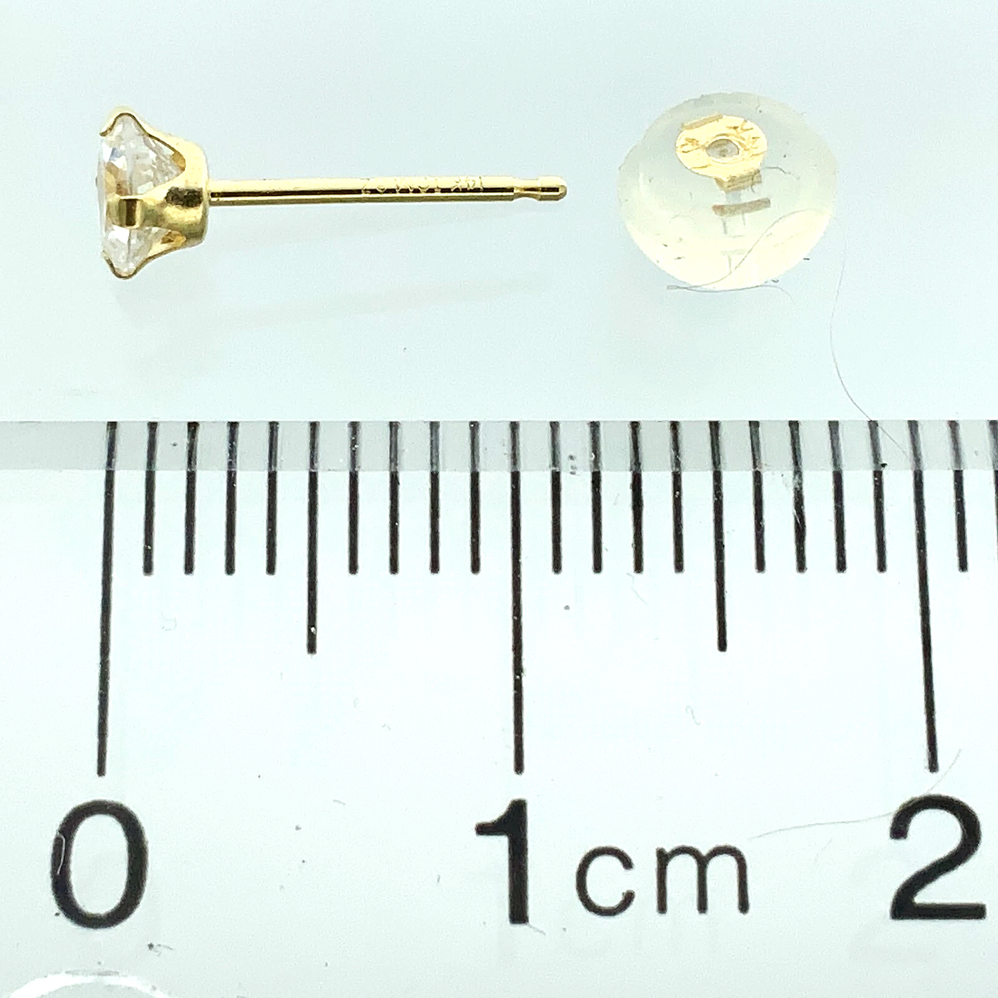 14K Yellow Gold Cubic Zirconia Stud Earrings Canada AU189