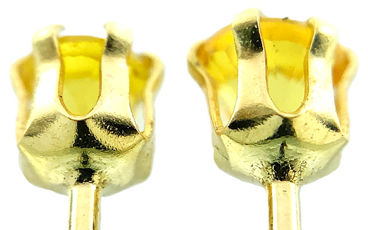 14K Yellow Gold Yellow Sapphire Stud Earrings AU203