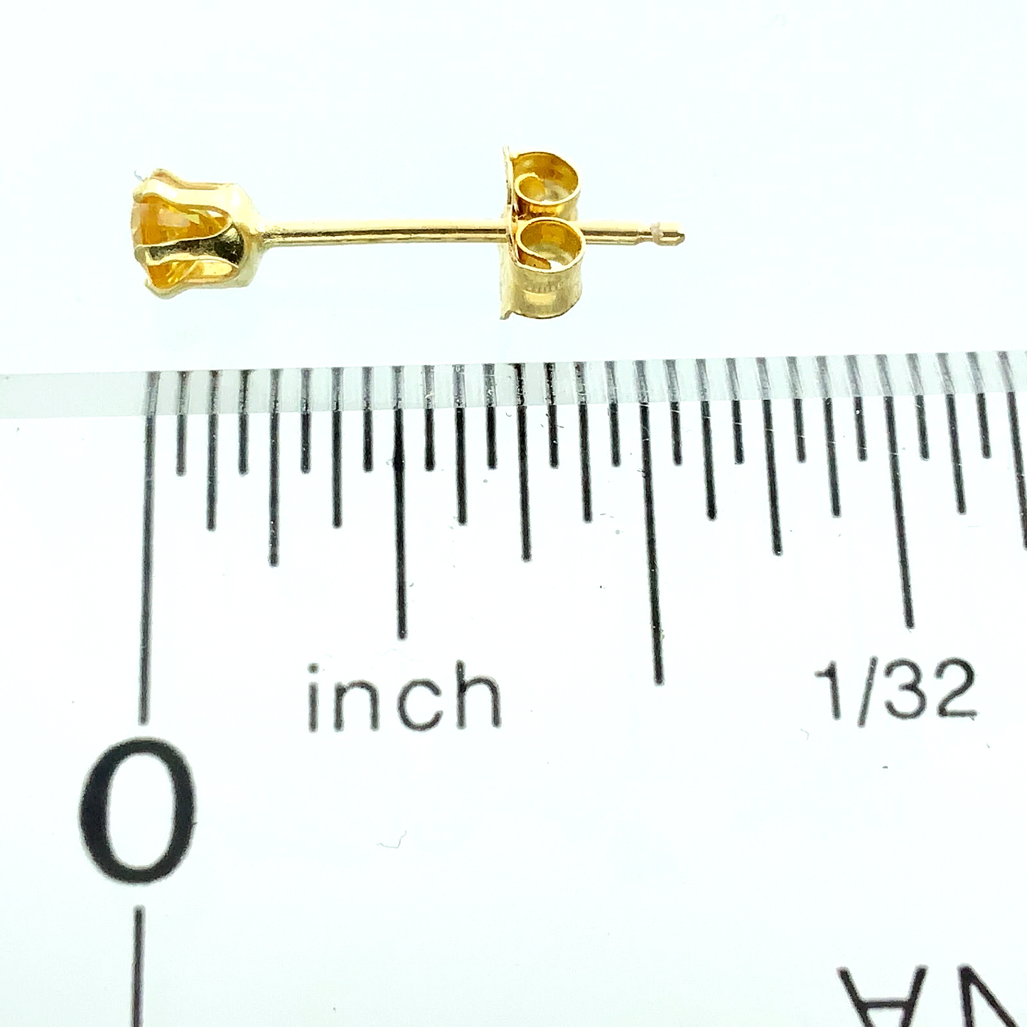 14K Yellow Gold Yellow Sapphire Stud Earrings AU203