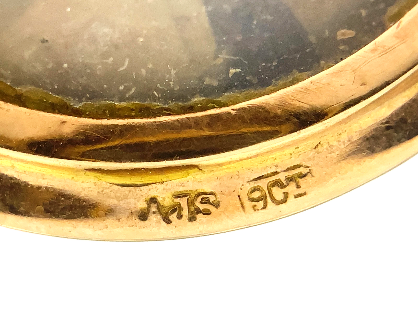 Antique 2 Sided Portrait Locket 9K Yellow Gold Pendant AU207