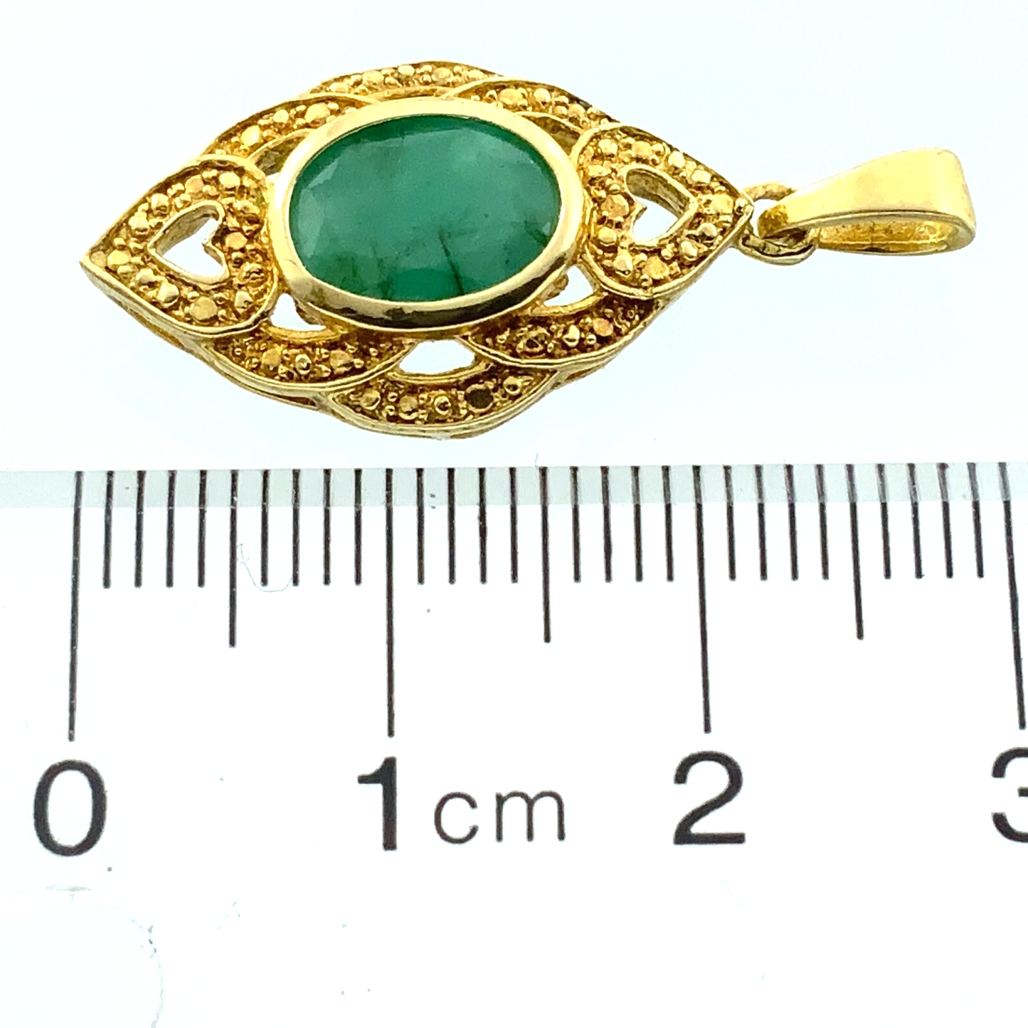 18K Yellow Gold Jade Stone Pendant AU208
