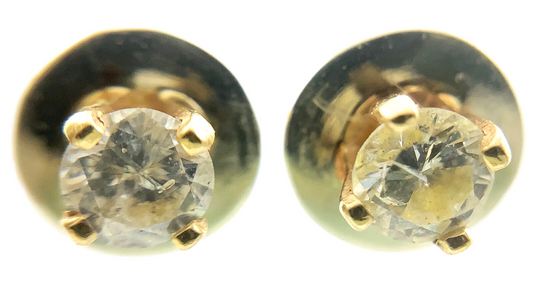 10K Yellow Gold Simulant Diamond Stud Earrings AU215