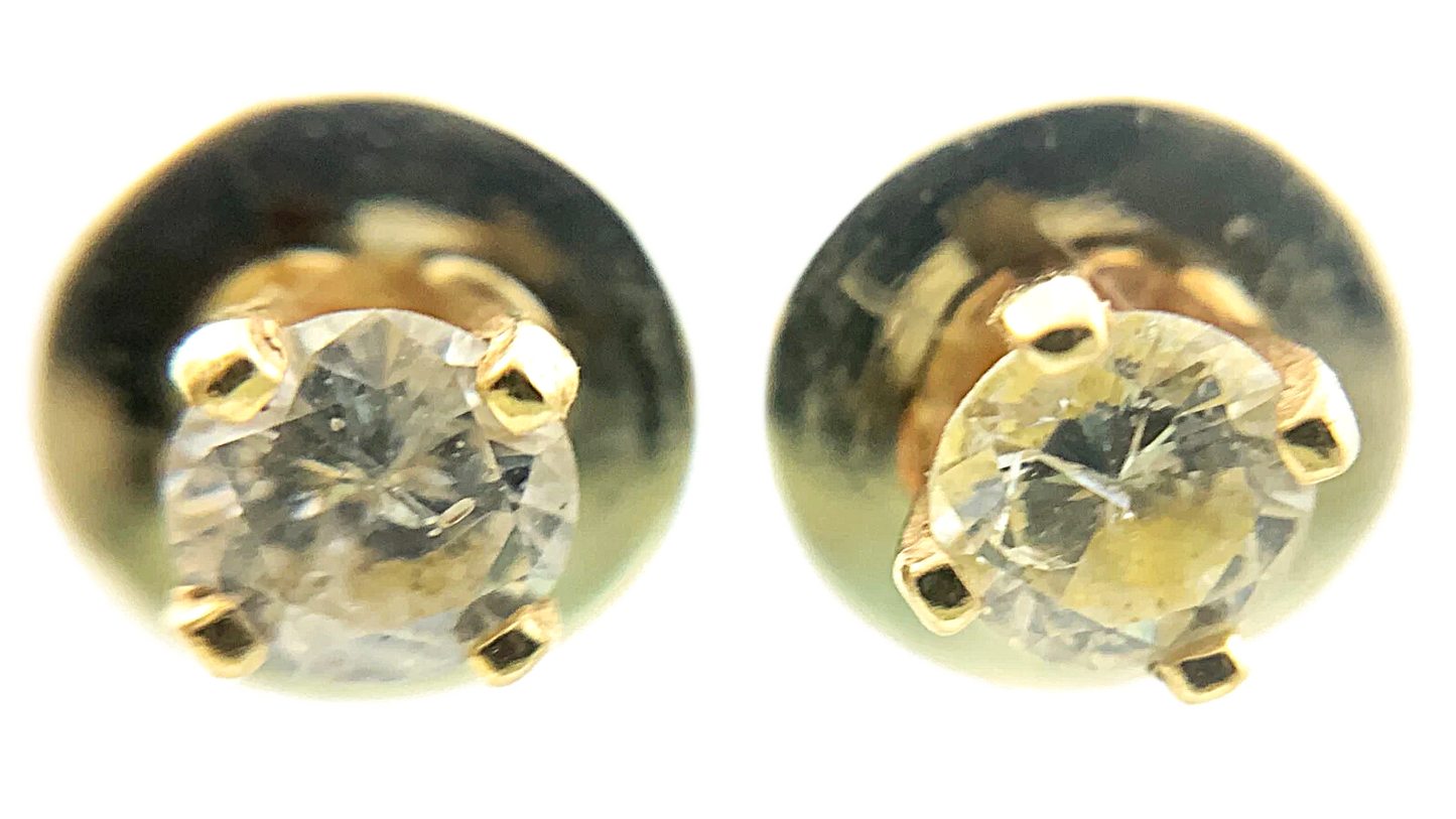 10K Yellow Gold Simulant Diamond Stud Earrings AU215