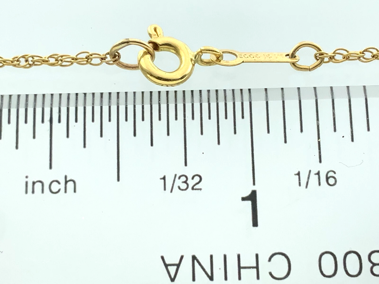 10K Yellow Gold Rope Chain Necklace ECCO 10K 20 in x 1mm AU220