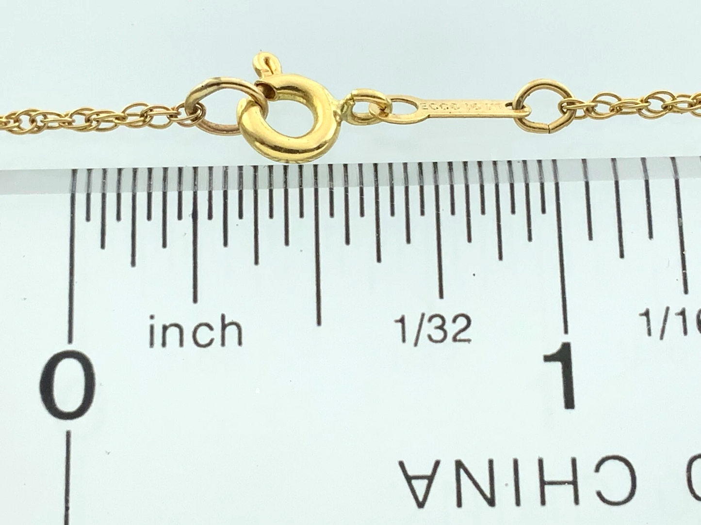 10K Yellow Gold Rope Chain Necklace ECCO 10K 20 in x 1mm AU220