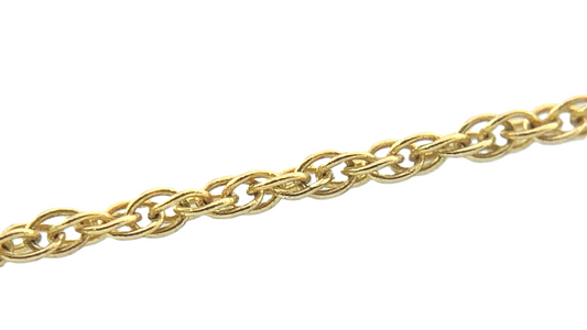 10K Yellow Gold Rope Chain Necklace 16 in x 1 mm AU222