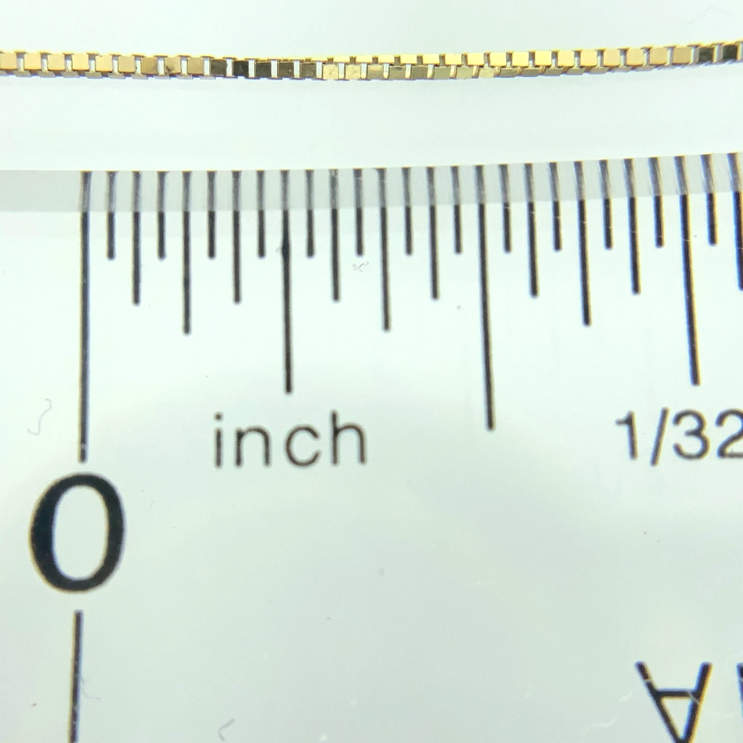 10K Yellow Gold Box Chain Necklace 417 Italy 16 in x 0.3 mm AU224
